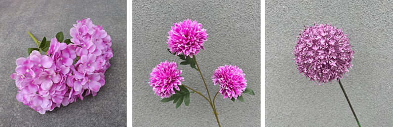 Flores artificiales moradas para bodas y arreglos florales_voghion.com