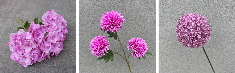 Flores artificiales moradas para bodas con un aspecto realista y de alta gama para decoraciones de bodas, arreglos florales para el hogar y_voghion.com
