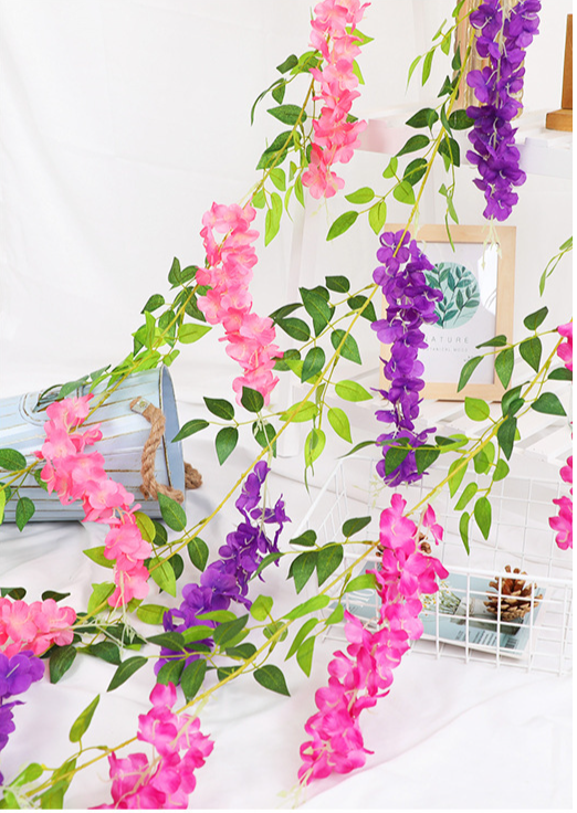 Artificial Wisteria Garland For Wedding Ceiling Floral Decoration_voghion.com