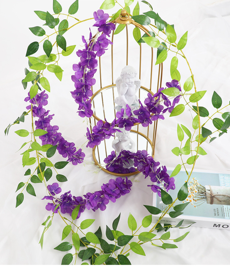 Artificial Wisteria Garland For Wedding Ceiling Floral Decoration_voghion.com