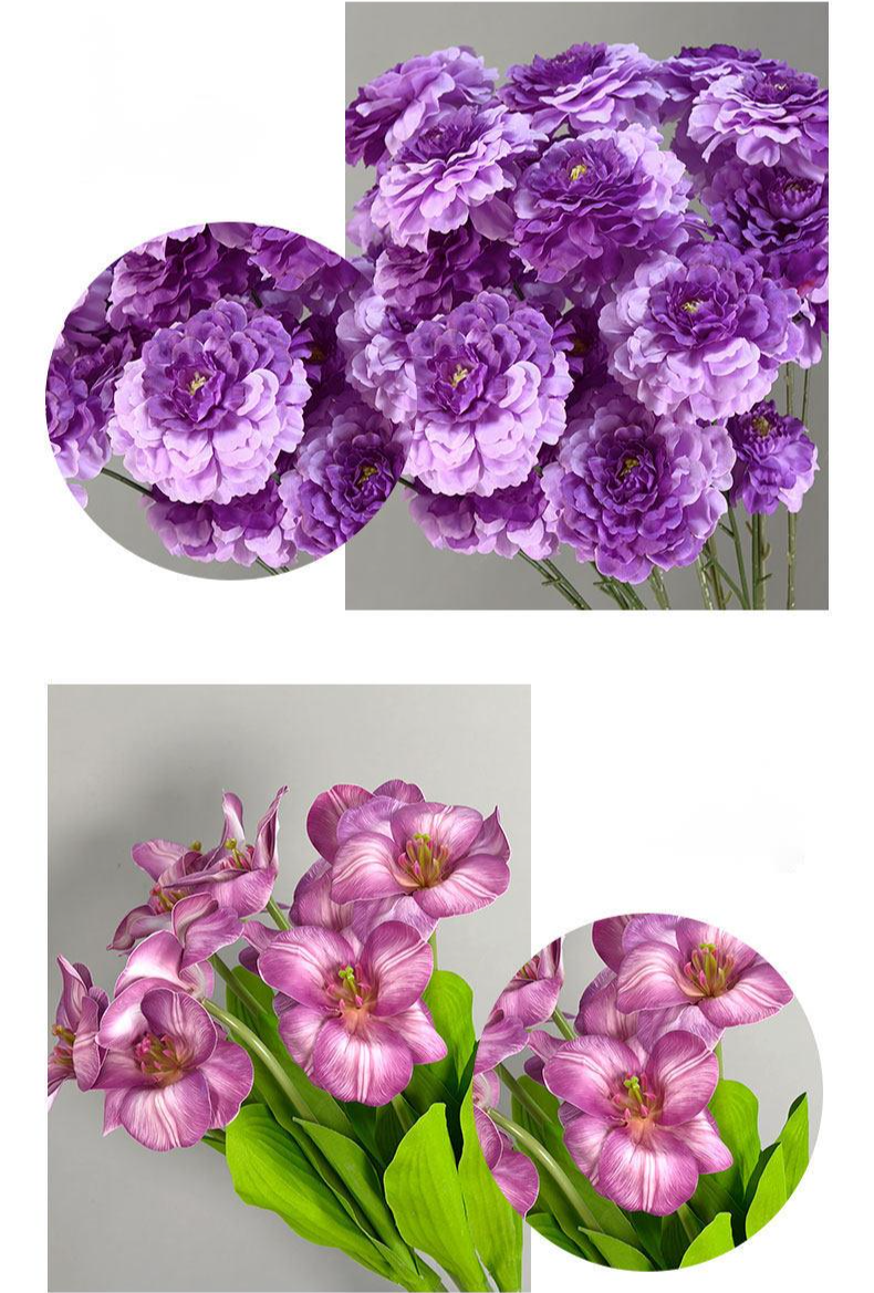 Flores artificiales moradas para bodas y arreglos florales_voghion.com