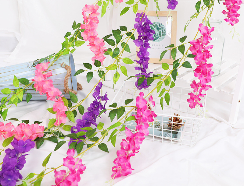 Artificial Wisteria Garland For Wedding Ceiling Floral Decoration_voghion.com