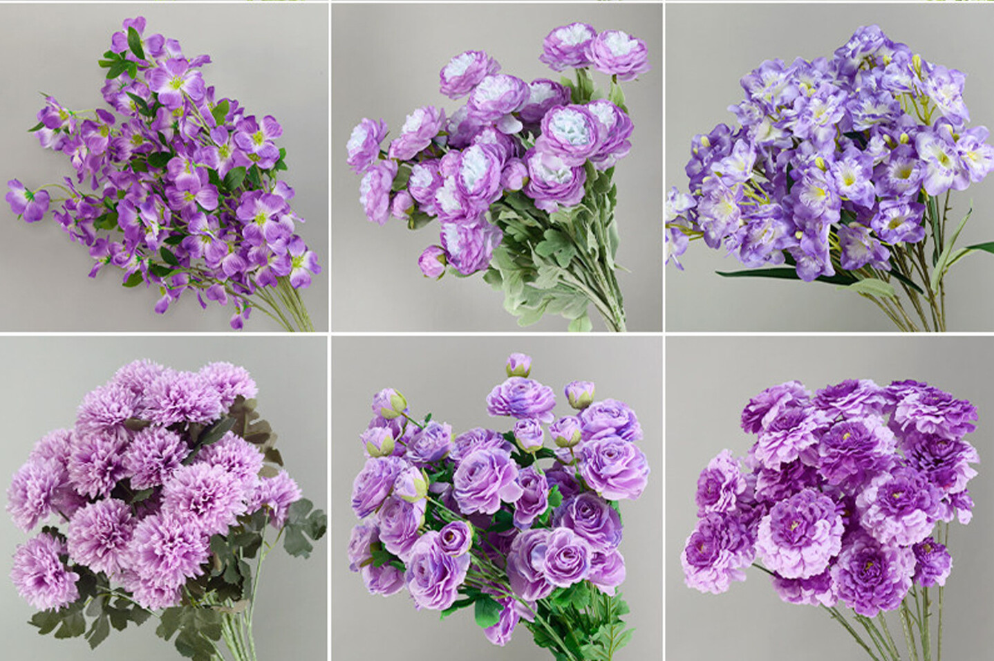 Flores artificiales moradas para bodas con un aspecto realista y de alta gama para decoraciones de bodas, arreglos florales para el hogar y_voghion.com