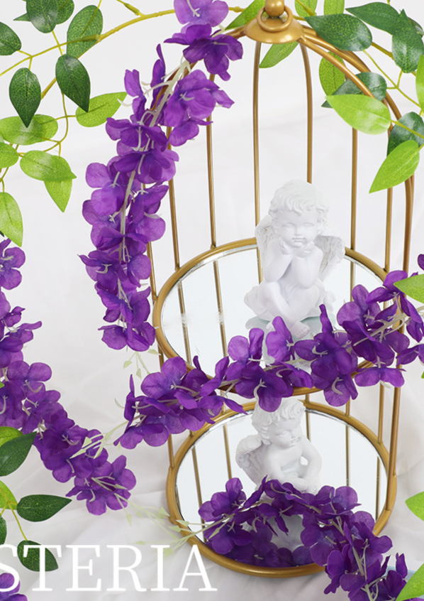 Artificial Wisteria Garland For Wedding Ceiling Floral Decoration_voghion.com