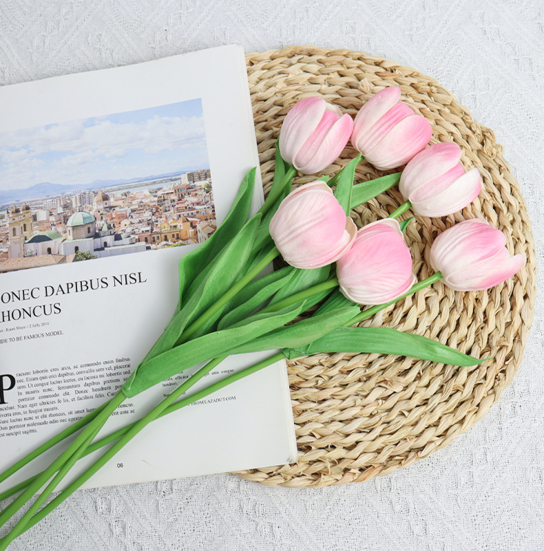 Flores artificiales tulipanes para decoración de boda y ramo_voghion.com