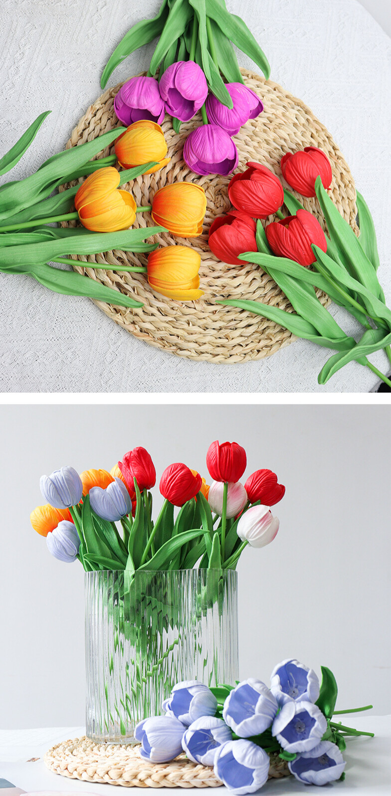 Flores artificiales tulipanes para decoración de boda y ramo_voghion.com