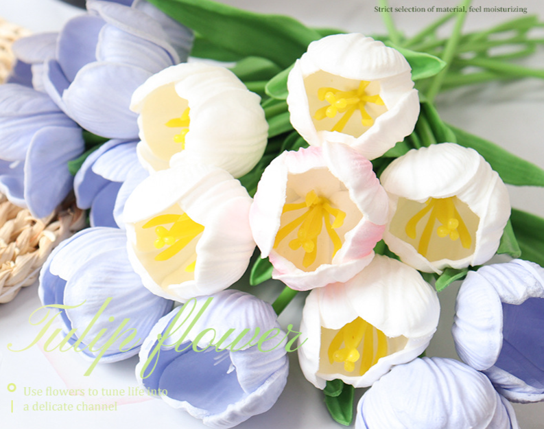 Flores artificiales tulipanes para decoración de boda y ramo_voghion.com