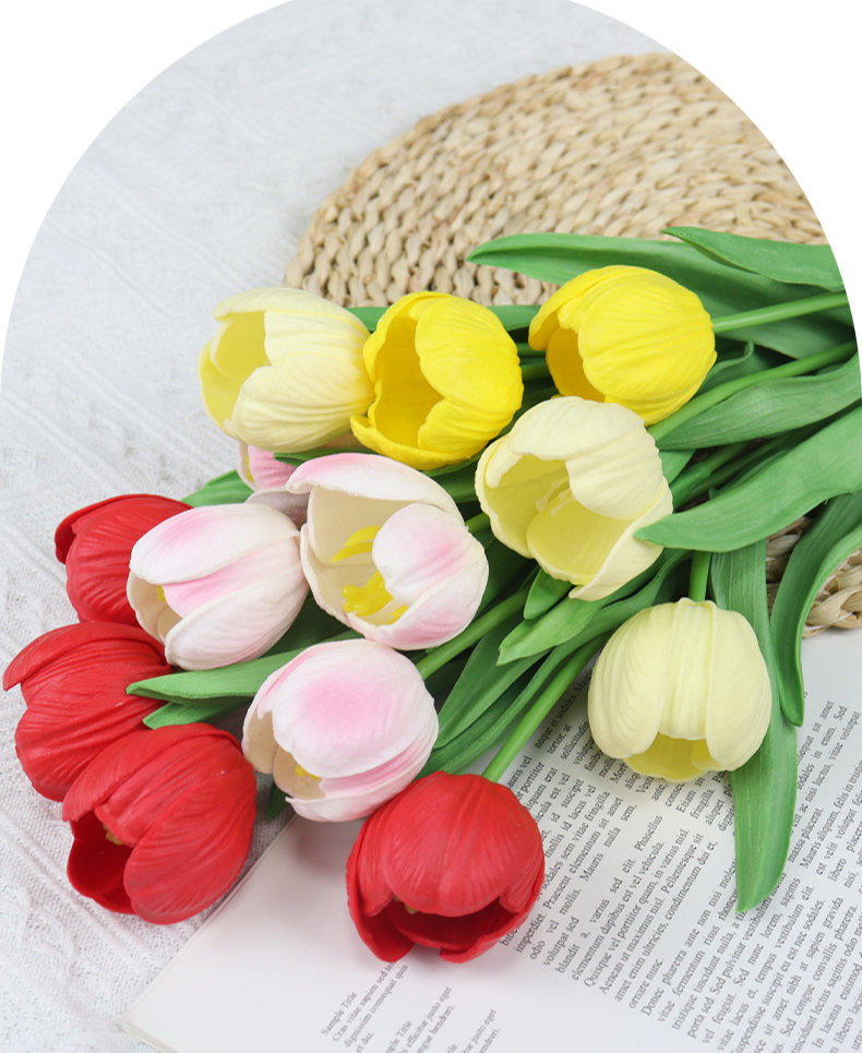 Flores artificiales tulipanes para decoración de boda y ramo_voghion.com