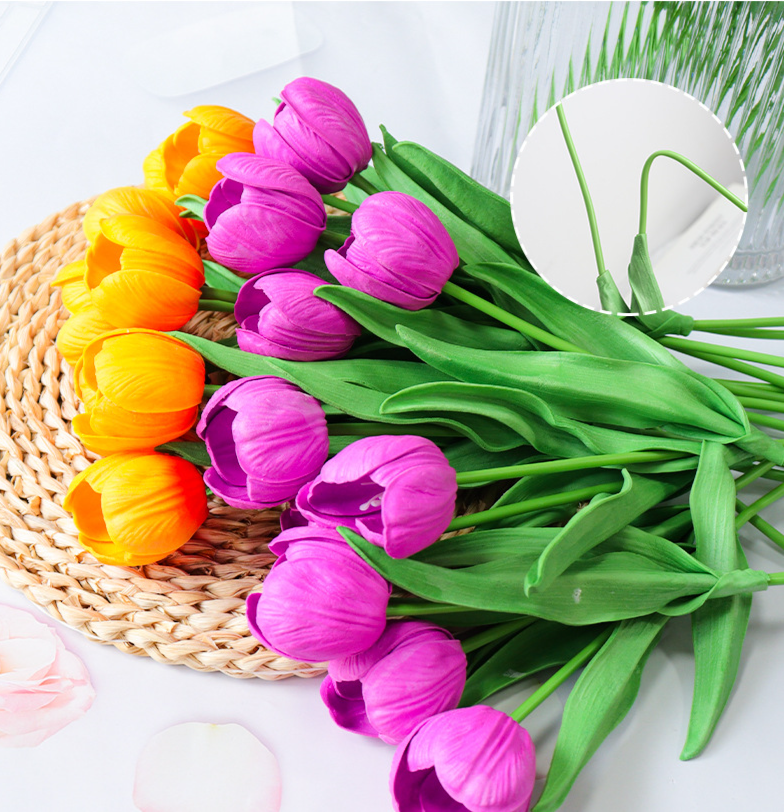 Flores artificiales tulipanes para decoración de boda y ramo_voghion.com