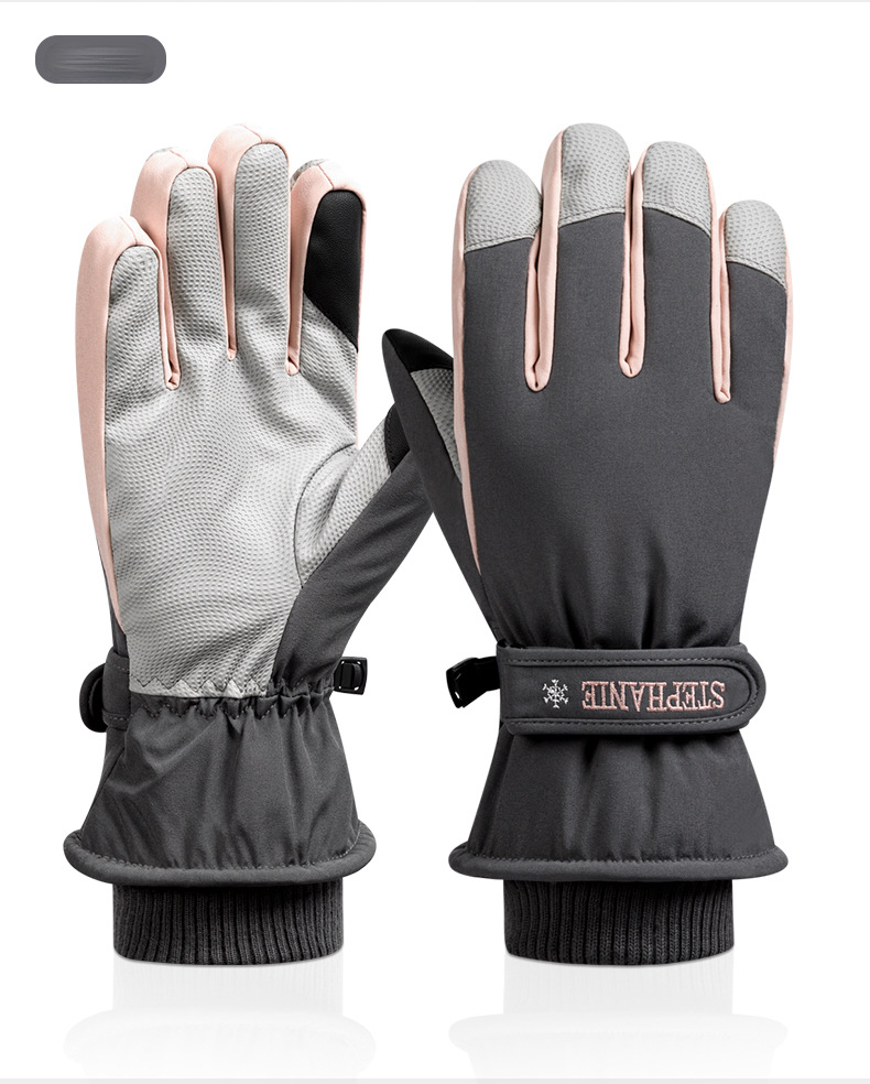 Skihandschuhe für Damen und Herren, Winter-Fleece-gefüttert, warm, Outdoor-Reiten, Bergsteigen, verdickt, wasserdicht,_voghion.com