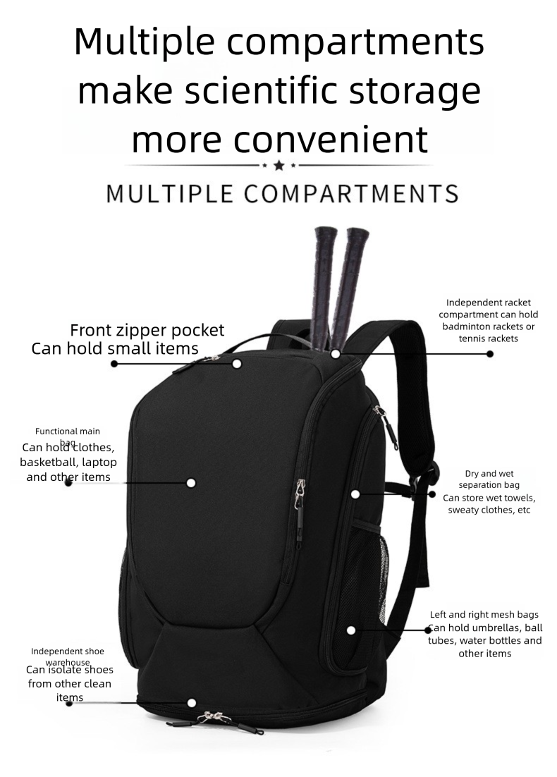 Multifunctional Basketball Backpack Sports Bag For Training_voghion.com