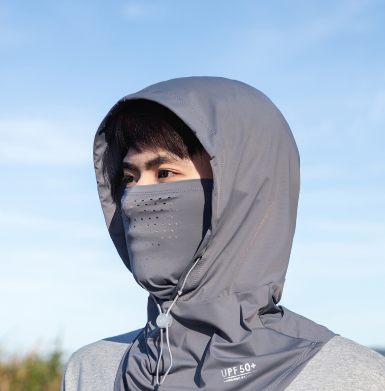 Ice Silk Sunscreen Mask For Men, Summer Outdoor Cycling UV Protection Full-face Mask, Head Neck Cover, Sun Hat_voghion.com