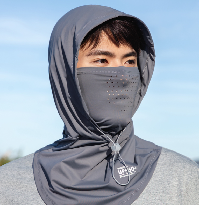 Ice Silk Sunscreen Mask For Men, Summer Outdoor Cycling UV Protection Full-face Mask, Head Neck Cover, Sun Hat_voghion.com