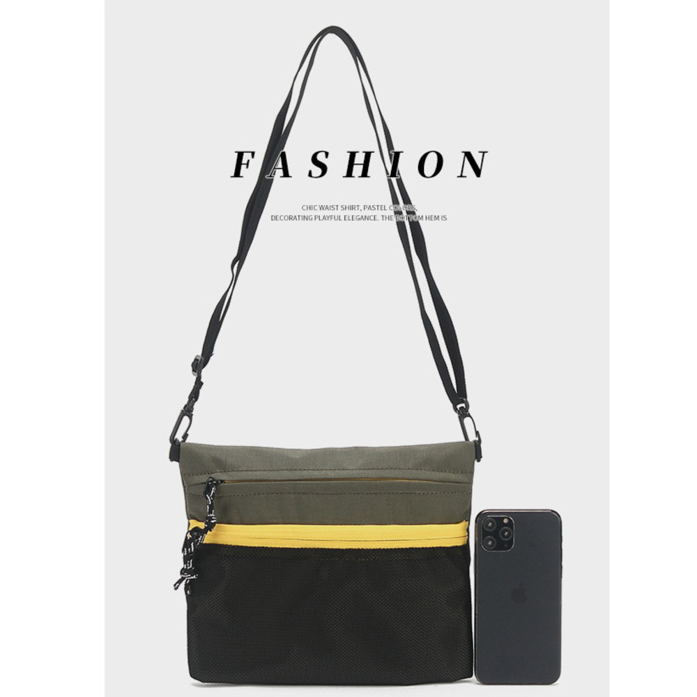 Große Herren-Sport-Umhängetasche mit großem Fassungsvermögen, Farbblock-Design_voghion.com