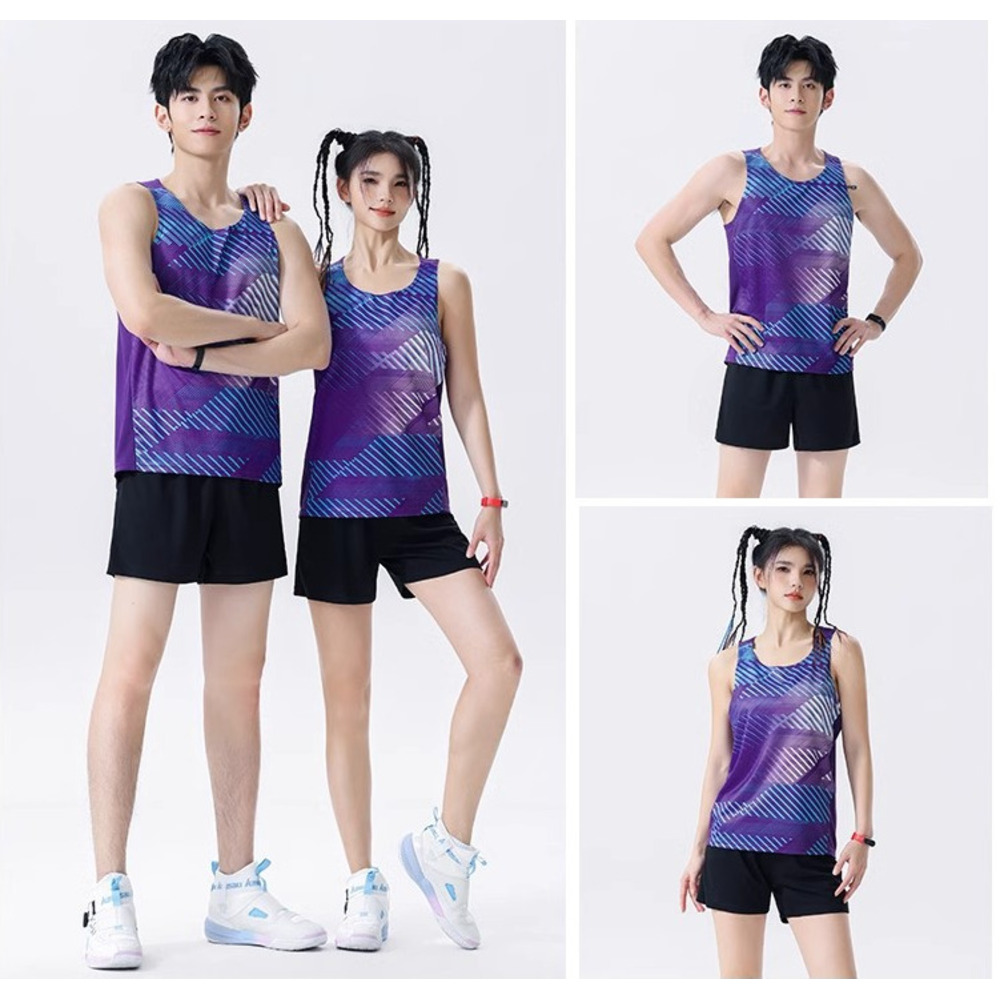 Track Field Set For Men And Women Printed Marathon Running Competition Athlete Training Suit Sports Student Physical_voghion.com
