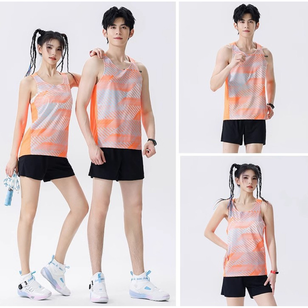 Track Field Set For Men And Women Printed Marathon Running Competition Athlete Training Suit Sports Student Physical_voghion.com