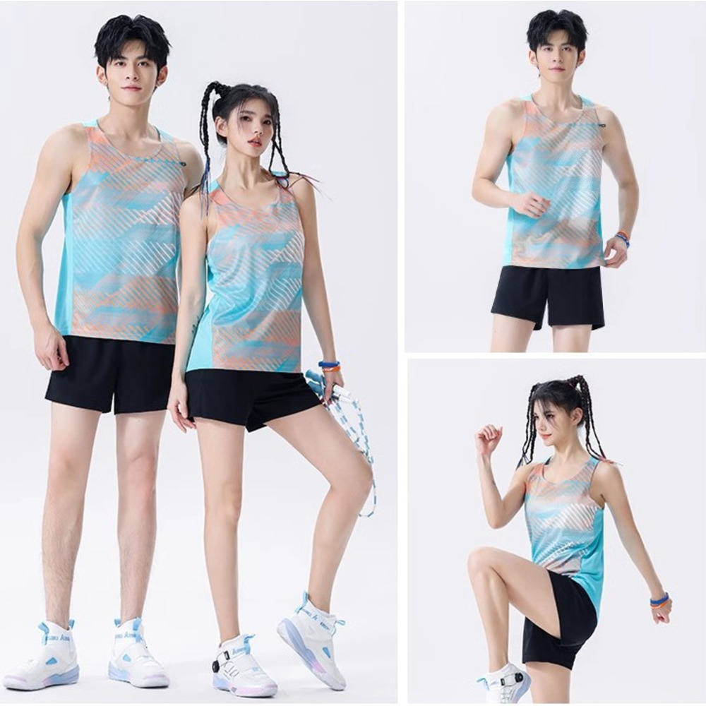 Track Field Set For Men And Women Printed Marathon Running Competition Athlete Training Suit Sports Student Physical_voghion.com