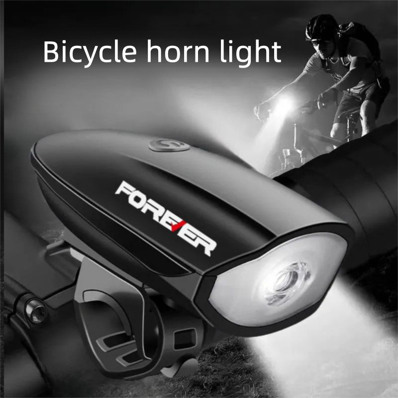 Bicycle Rechargeable Bright Flashlight Mountain Bike Road Horn Front Light Cycling Gear 1_voghion.com