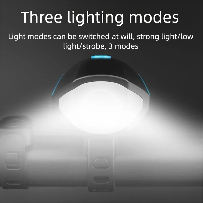 Torcia elettrica ricaricabile per bicicletta, luce anteriore per mountain bike, corno da strada, attrezzatura da ciclismo 1_voghion.com