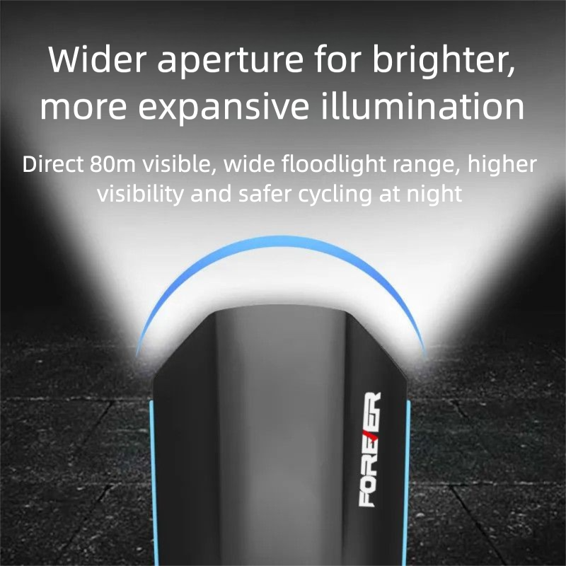 Torcia elettrica ricaricabile per bicicletta, luce anteriore per mountain bike, corno da strada, attrezzatura da ciclismo 1_voghion.com