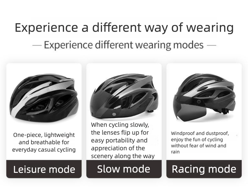 CE Cycling Helmet Magnetic Goggles Men And Women Summer Road Safety Hat With Brim Integrated Breathable Stylish_voghion.com