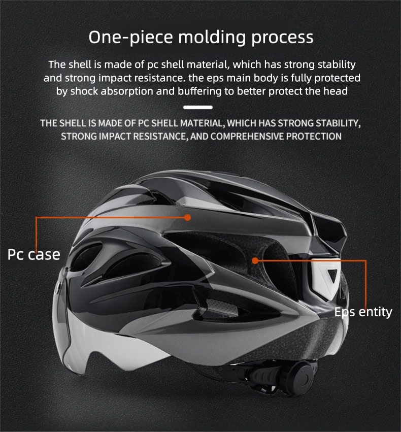 CE Cycling Helmet Magnetic Goggles Men And Women Summer Road Safety Hat With Brim Integrated Breathable Stylish_voghion.com