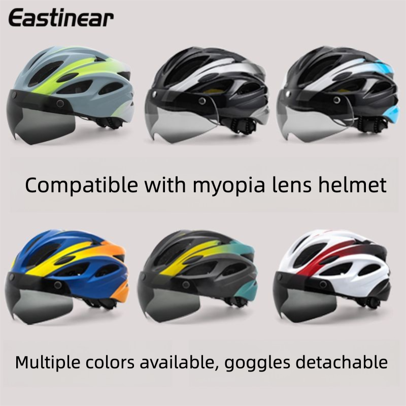 CE Cycling Helmet Magnetic Goggles Men And Women Summer Road Safety Hat With Brim Integrated Breathable Stylish_voghion.com