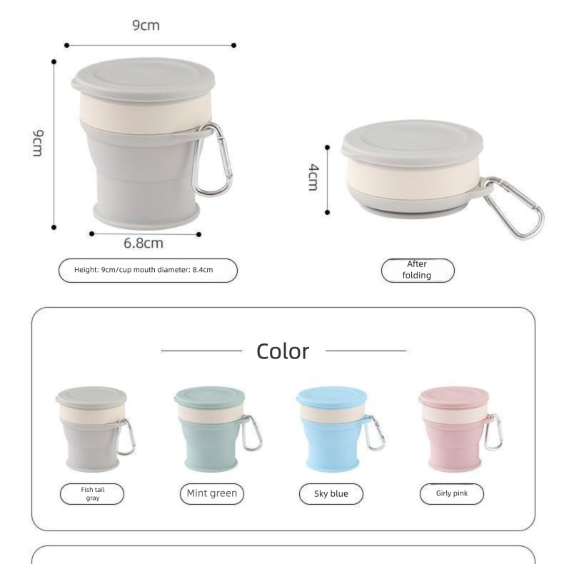 Portable Silicone Water Essential Travel Gadget, Mouthwash Cup, Foldable Portable For Students And Adults, Outdoor Cup_voghion.com