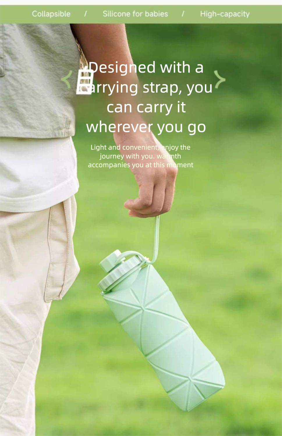 Botella de agua plegable de silicona para deporte y aire libre_voghion.com