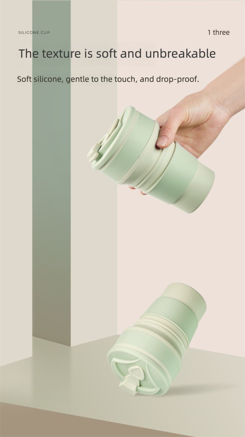 Bicchiere pieghevole in silicone per campeggio ed escursionismo_voghion.com