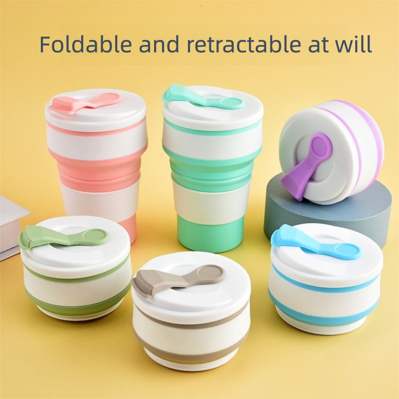 Silicone Food-grade Foldable Water Mouthwash Coffee Cup, Portable Outdoor Retractable Travel Compression Cup For Camping_voghion.com