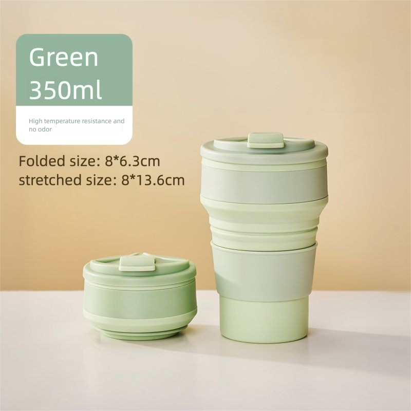 Spazzolino da denti pieghevole portatile per campeggio all'aperto e viaggi, in silicone alimentare, con tazza retrattile e comprimibile._voghion.com