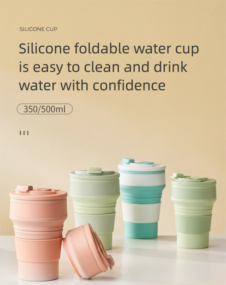 Bicchiere pieghevole in silicone per campeggio ed escursionismo_voghion.com