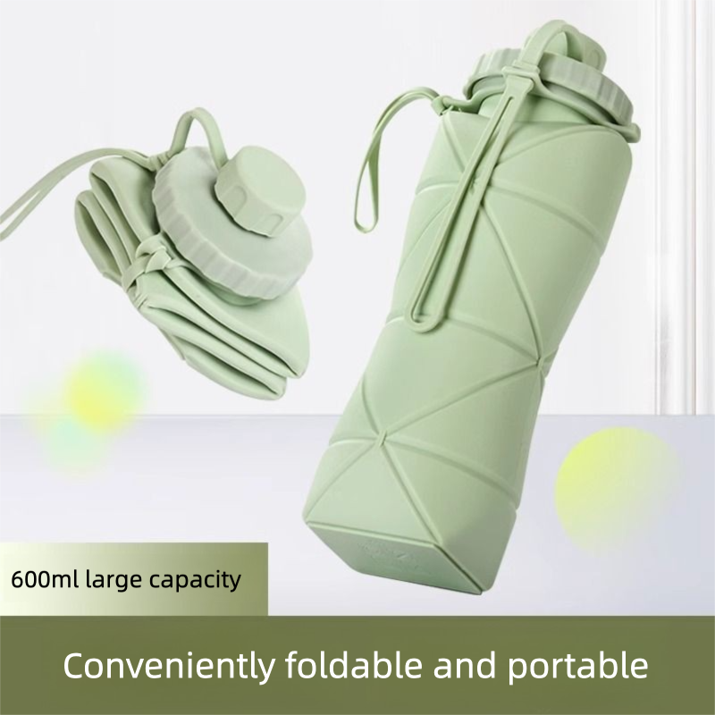 Silicone Folding Running Water Bottle Mini Outdoor Sports Portable Compression Soft Travel Cup_voghion.com