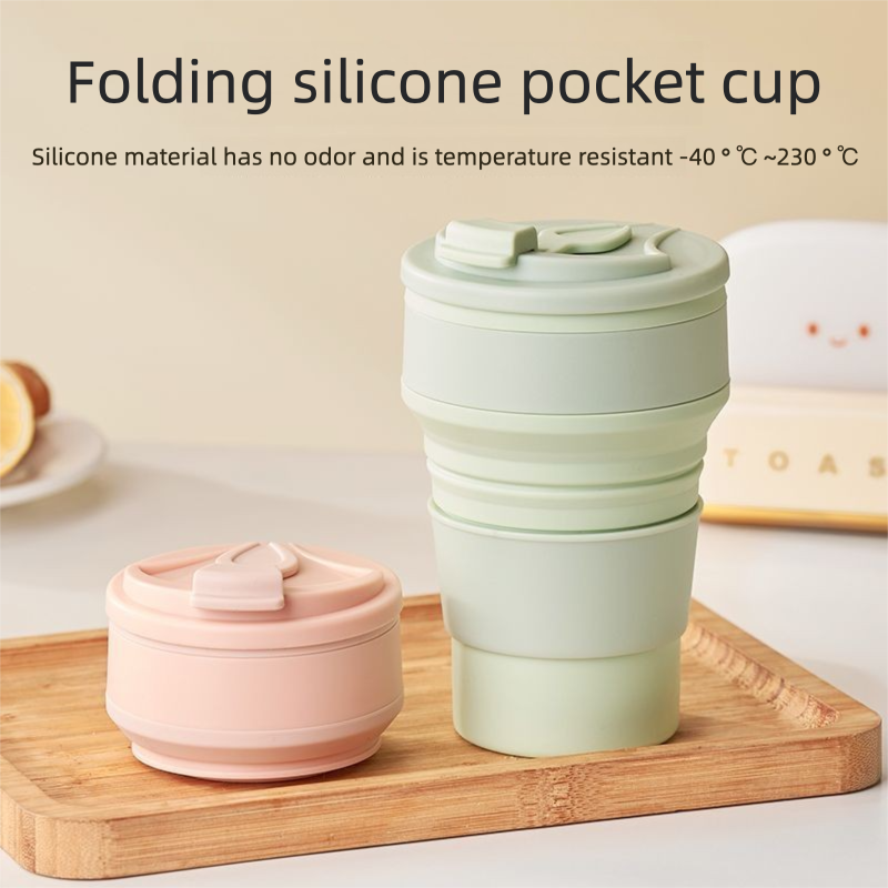 Spazzolino da denti pieghevole portatile per campeggio all'aperto e viaggi, in silicone alimentare, con tazza retrattile e comprimibile._voghion.com
