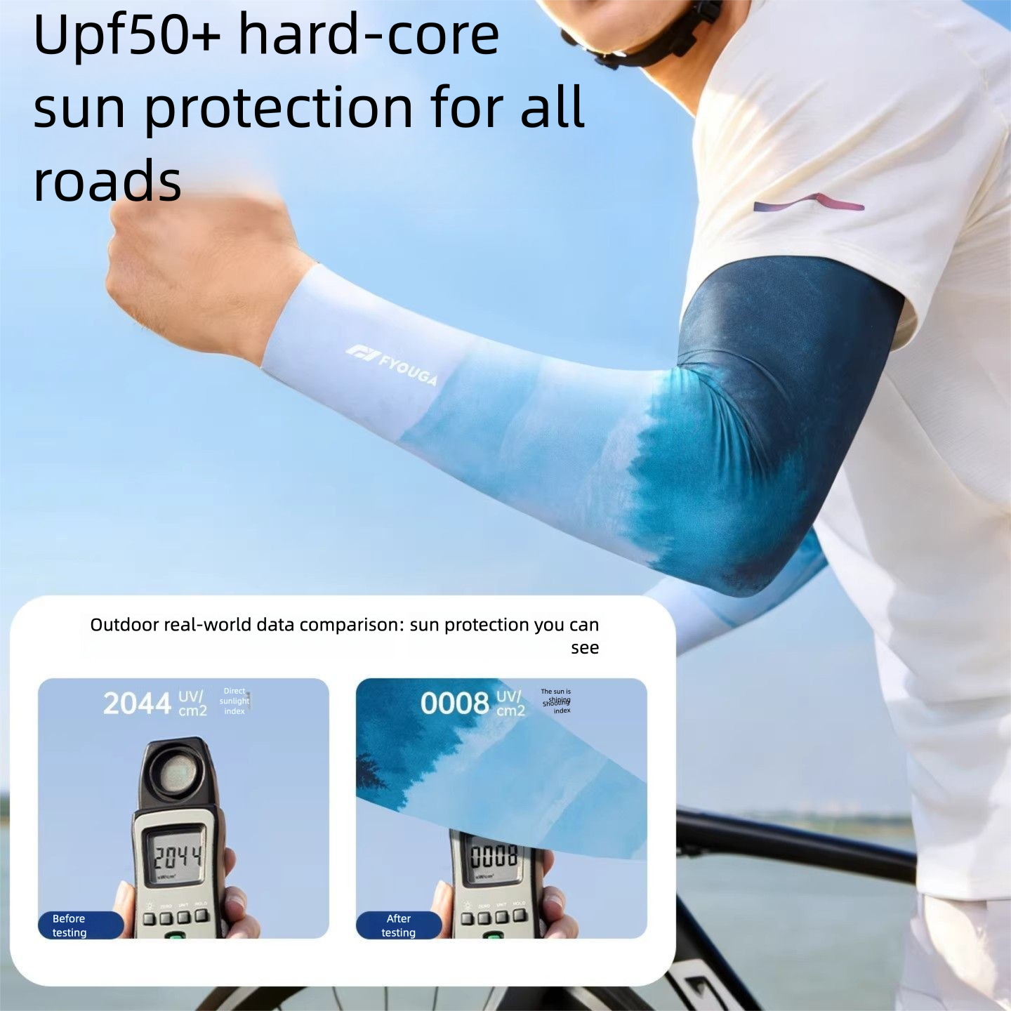 FYOUGA Sun Ice Silk Armstulpen für Damen und Herren, UV-Schutz für Frühling und Sommer, ideal für Outdoor-Aktivitäten wie Radfahren und Wandern_voghion.com