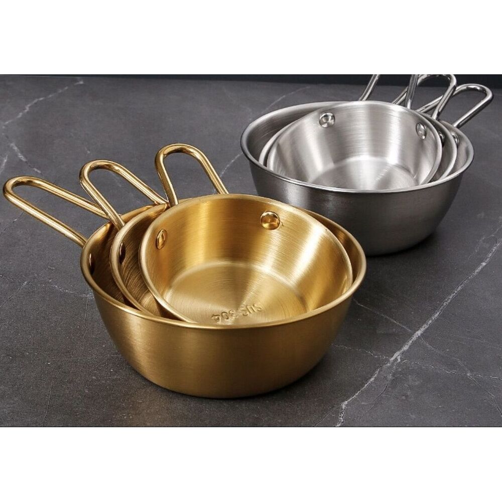 Kore Usulü Saplı Pirinç 304 Paslanmaz Çelik Sıcak ve Soğuk Şarap Altın Küçük Sarı Restoran Özel Baharat Kasesi_voghion.com