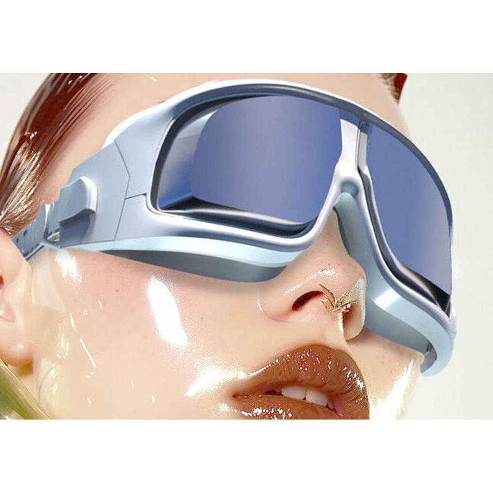 Large Frame Goggles Waterproof Anti-Fog Swimming Glasses Set With Prescription Unisex 150-1000 Degrees_voghion.com