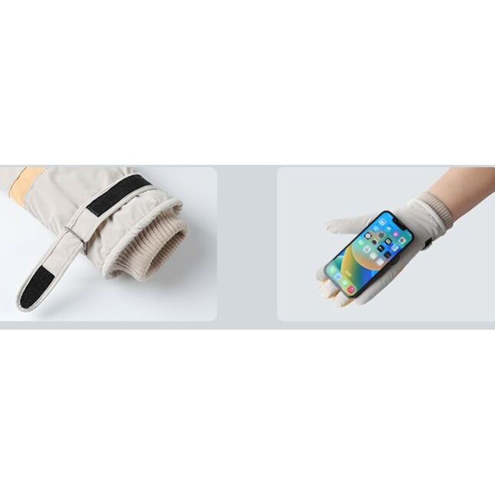 Winterhandschoenen voor dames, fleecevoering, winddicht, waterdicht, compatibel met touchscreen-ski's, buitenfietsen, elektrische fiets_voghion.com