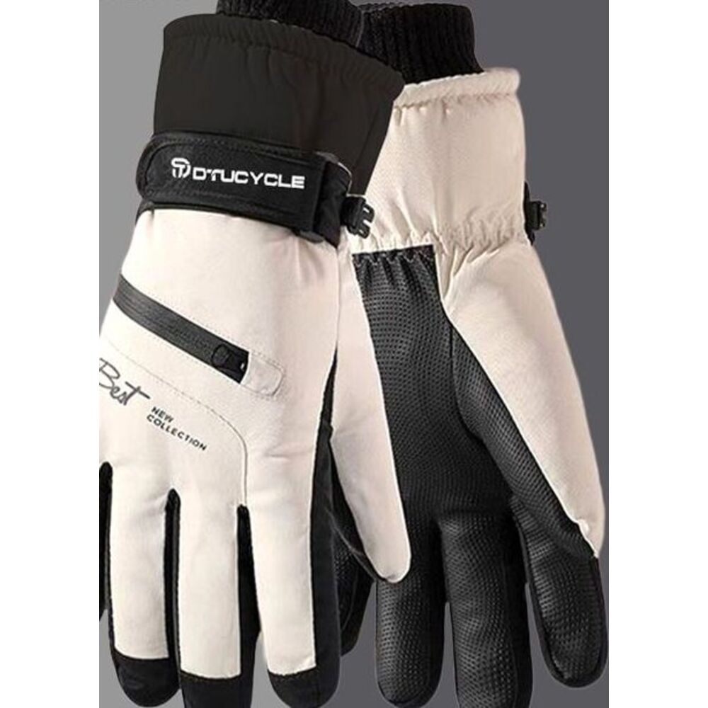 DTUCYCLE Winterhandschuhe für Herren – Warm und winddicht, ideal zum Fahren von Elektromotorrädern und Skifahren, mit Fleece gefüttert und dick gefüttert_voghion.com