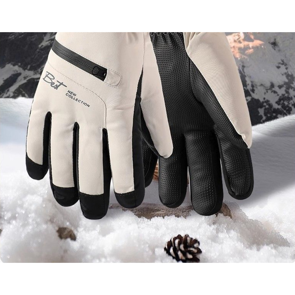 DTUCYCLE Winterhandschuhe für Herren – Warm und winddicht, ideal zum Fahren von Elektromotorrädern und Skifahren, mit Fleece gefüttert und dick gefüttert_voghion.com