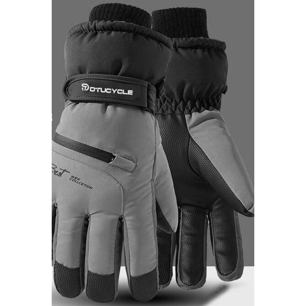 DTUCYCLE Winterhandschuhe für Herren – Warm und winddicht, ideal zum Fahren von Elektromotorrädern und Skifahren, mit Fleece gefüttert und dick gefüttert_voghion.com