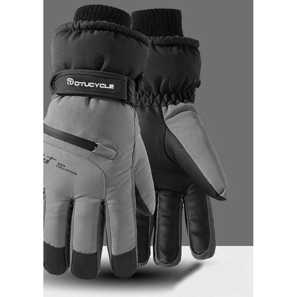 DTUCYCLE Winterhandschuhe für Herren – Warm und winddicht, ideal zum Fahren von Elektromotorrädern und Skifahren, mit Fleece gefüttert und dick gefüttert_voghion.com