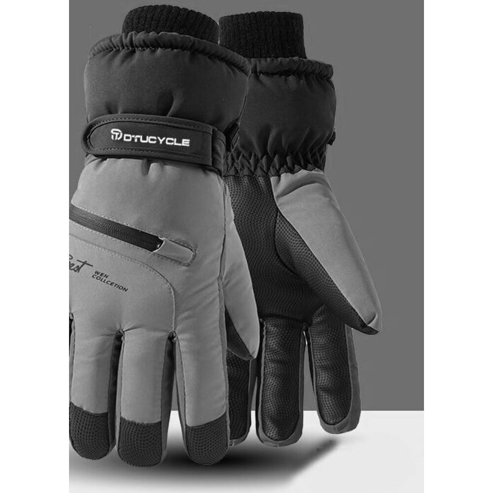DTUCYCLE Winterhandschuhe für Herren – Warm und winddicht, ideal zum Fahren von Elektromotorrädern und Skifahren, mit Fleece gefüttert und dick gefüttert_voghion.com