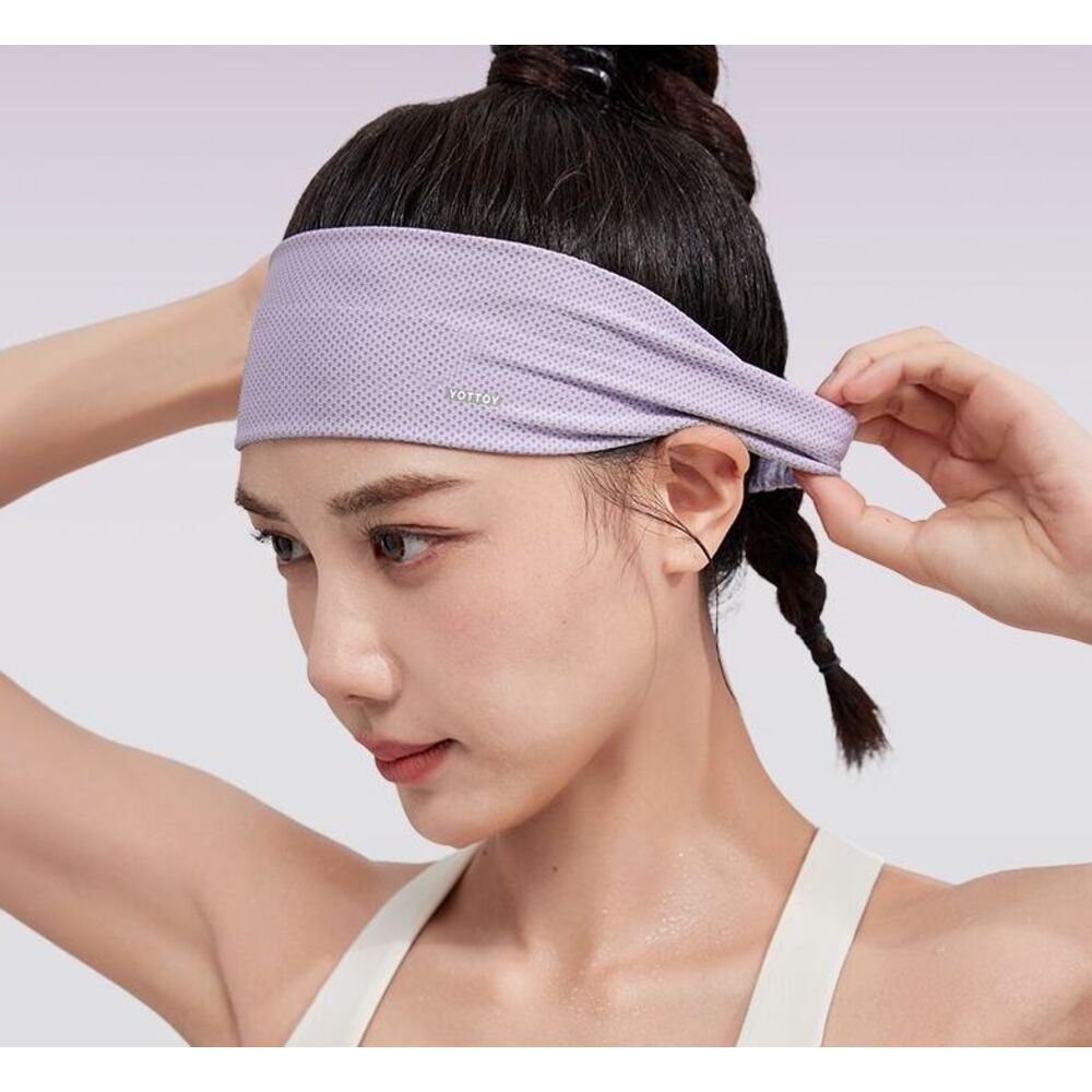 YOTTOY Sports Cooling Headband Sweatband Sweat-Absorbing Headscarf For Women Sweat Guide Band Running Student Fitness_voghion.com