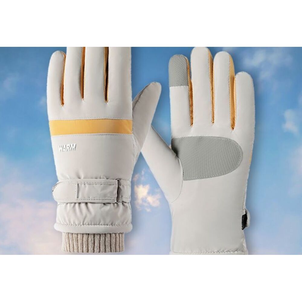 Winterhandschoenen voor dames, fleecevoering, winddicht, waterdicht, compatibel met touchscreen-ski's, buitenfietsen, elektrische fiets_voghion.com