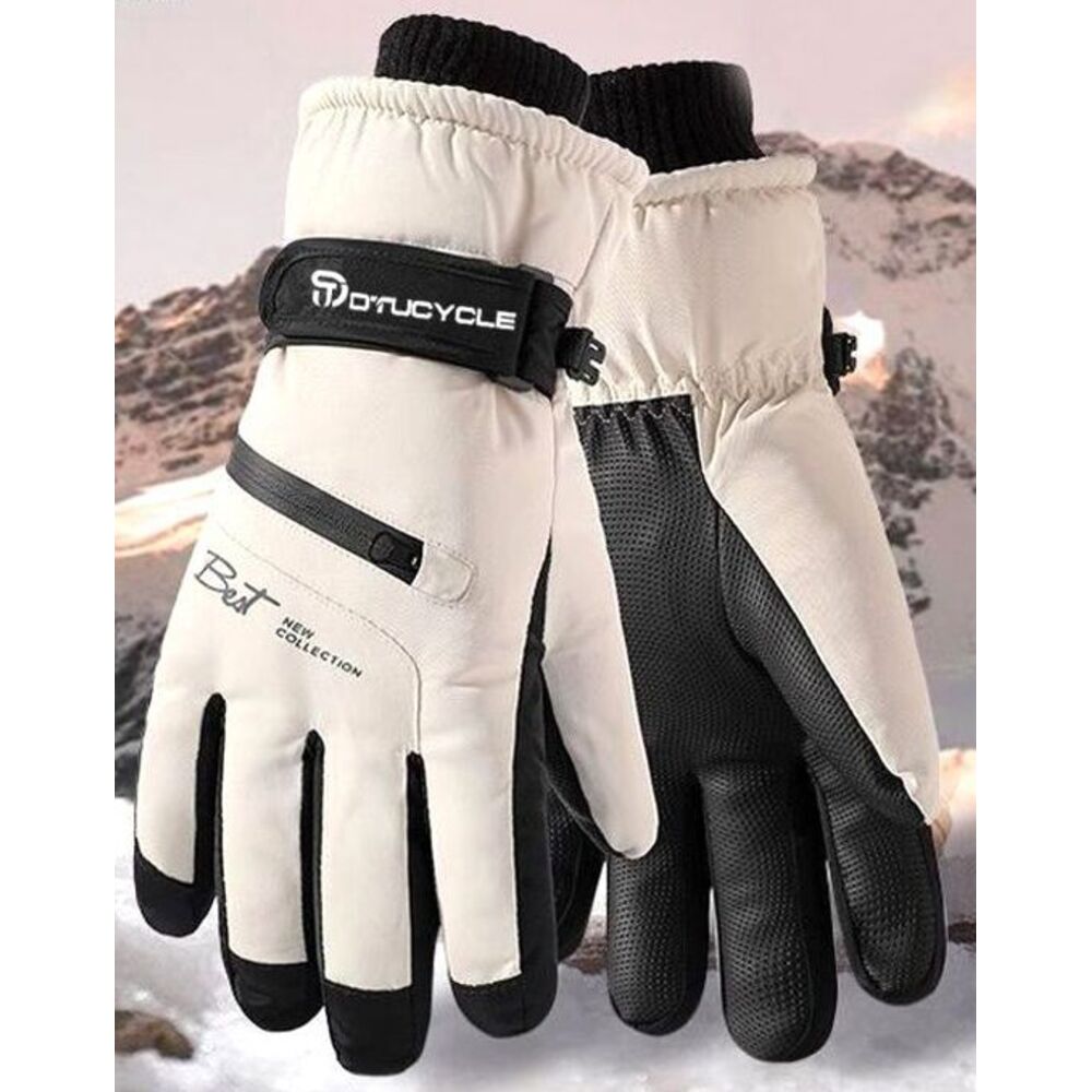 DTUCYCLE Winterhandschuhe für Herren – Warm und winddicht, ideal zum Fahren von Elektromotorrädern und Skifahren, mit Fleece gefüttert und dick gefüttert_voghion.com