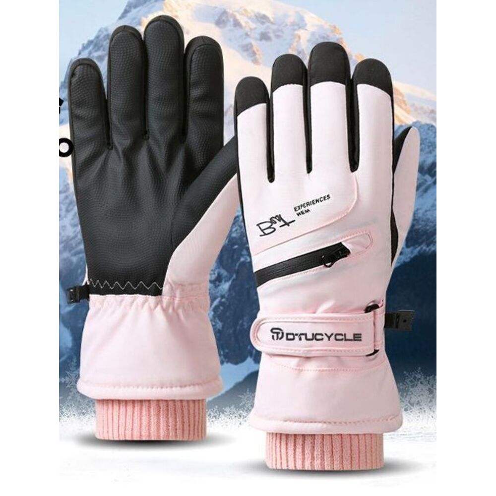 DTUCYCLE Winterhandschuhe für Herren – Warm und winddicht, ideal zum Fahren von Elektromotorrädern und Skifahren, mit Fleece gefüttert und dick gefüttert_voghion.com