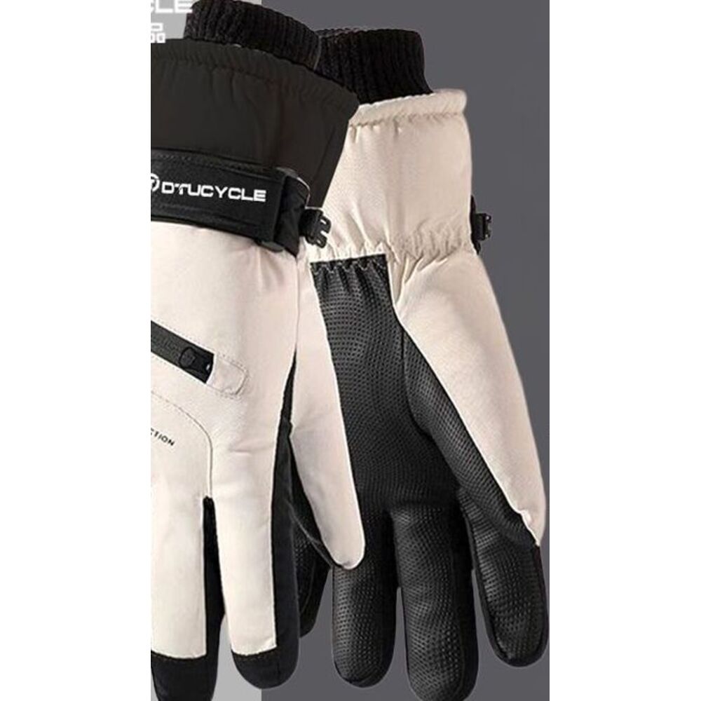 DTUCYCLE Winterhandschuhe für Herren – Warm und winddicht, ideal zum Fahren von Elektromotorrädern und Skifahren, mit Fleece gefüttert und dick gefüttert_voghion.com