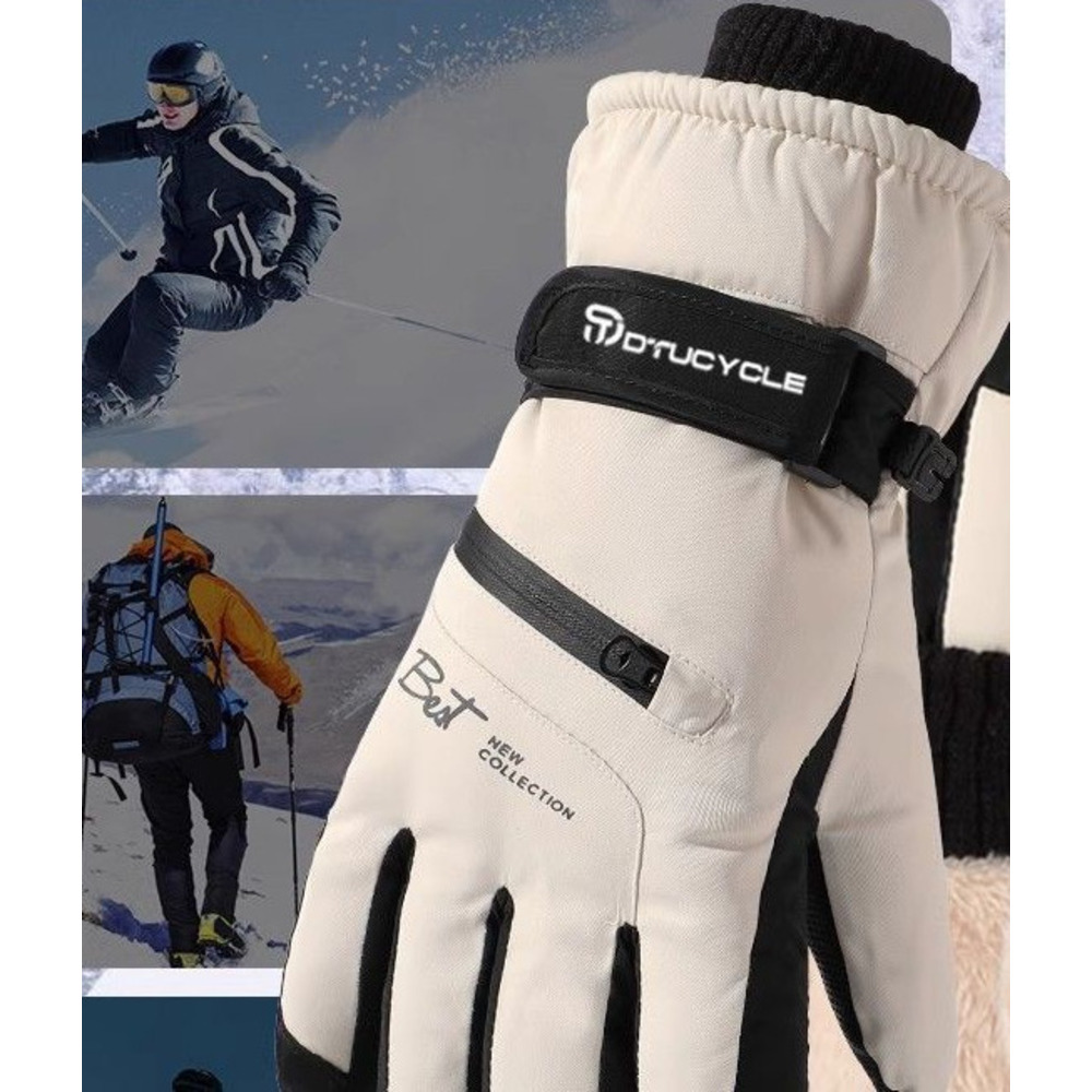 DTUCYCLE Winterhandschuhe für Herren – Warm und winddicht, ideal zum Fahren von Elektromotorrädern und Skifahren, mit Fleece gefüttert und dick gefüttert_voghion.com